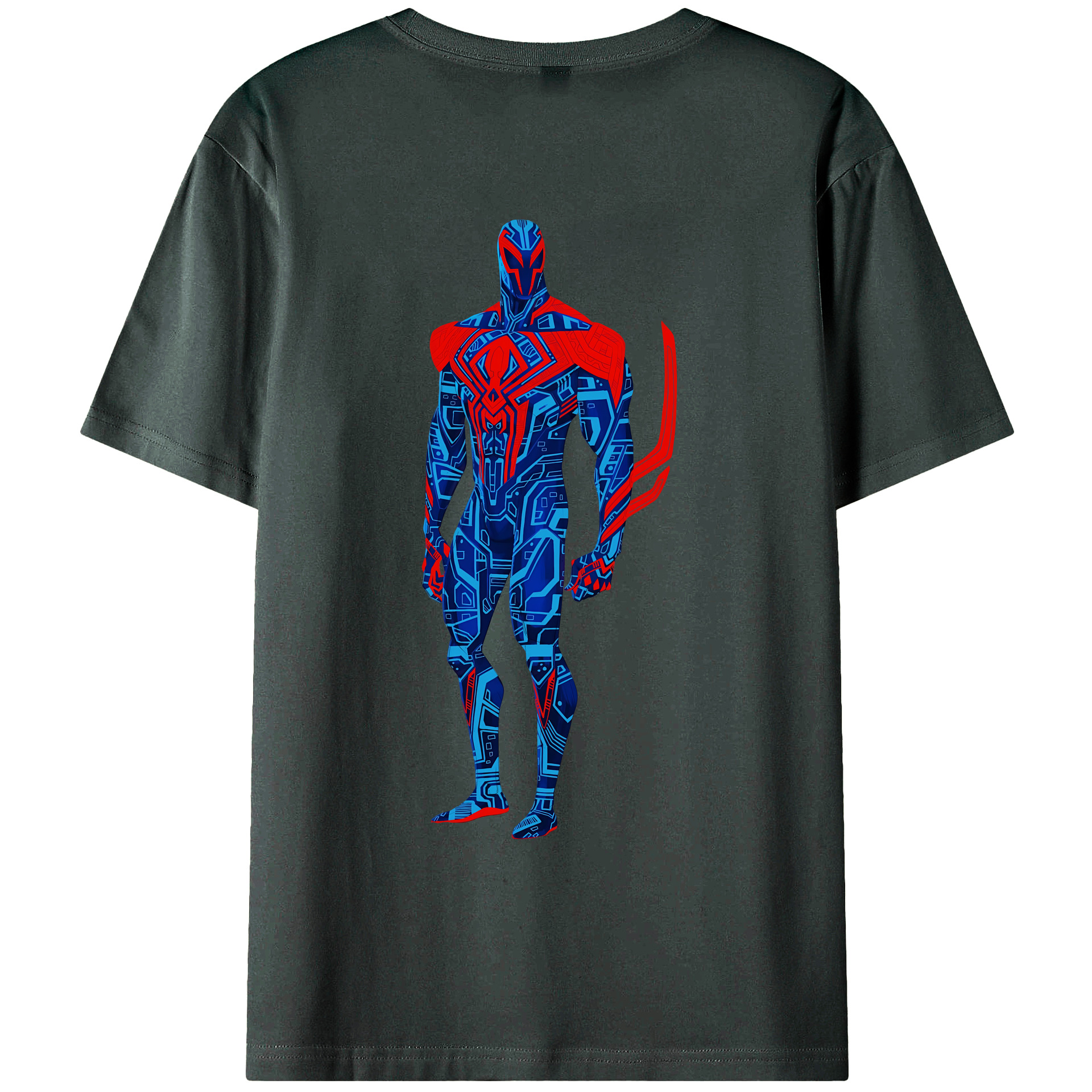 （画像用） Spider Man スパイダーマン 綿100％ メンズ半袖Tシャツ（バックプリント） 通気性